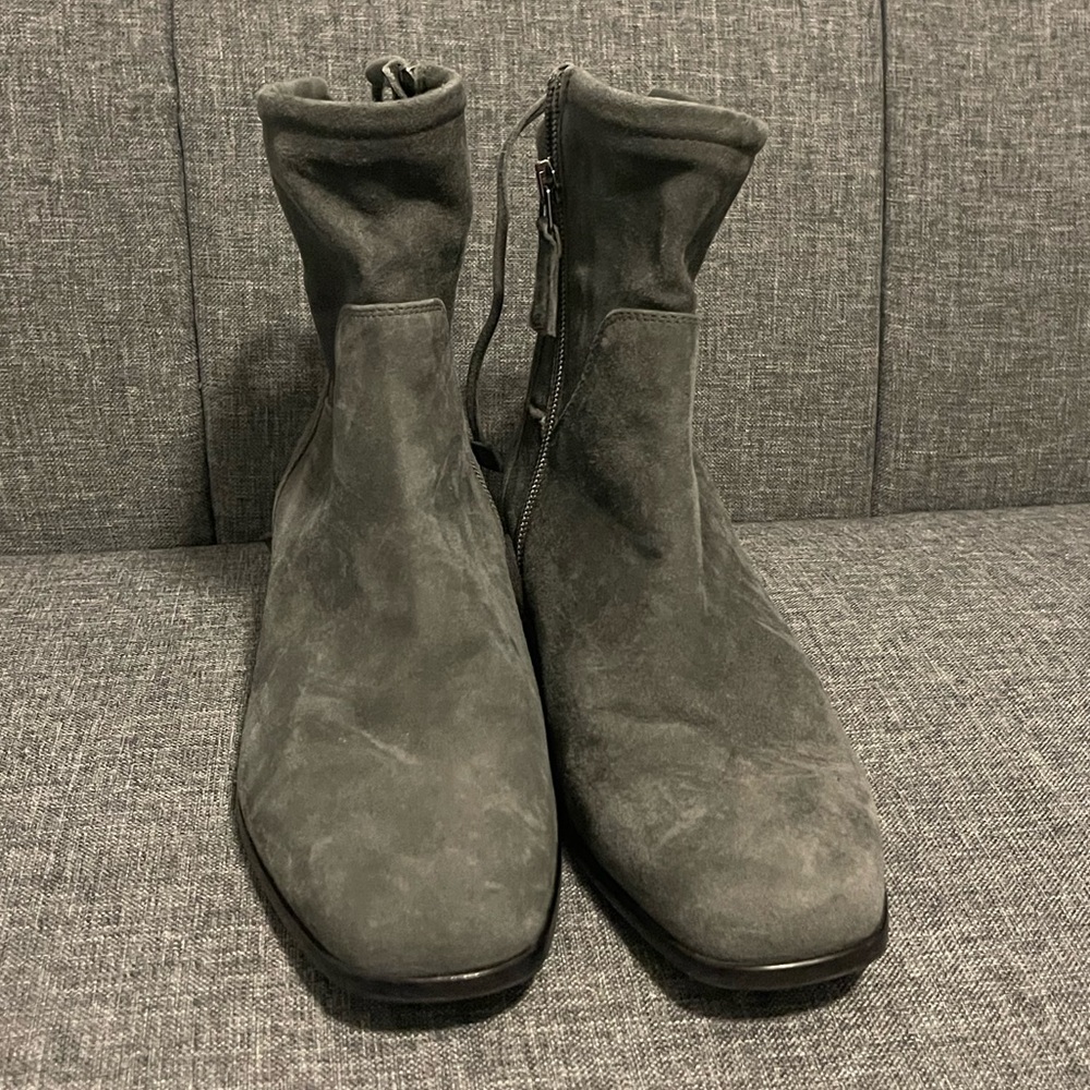 Aquatalia Lisa Weatherproof Suede Slouch Boots - Picture 1 of 9